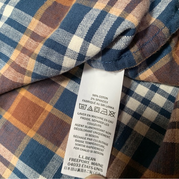 LL Bean Shirt Mens Large Brown Long Sleeve Button Down Traditional Fit Plaid - Picture 9 of 11